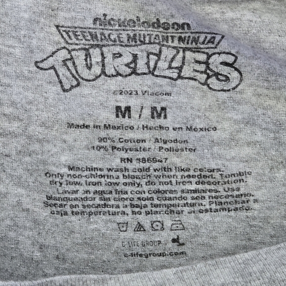 Nickelodeon Gray Teenage Mutant Ninja Turtles Medium T Shirt - Picture 4 of 6